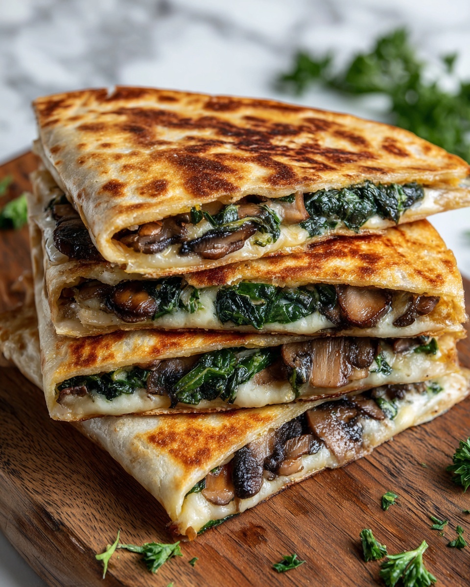 Baked Spinach Mushroom Quesadillas Recipe - Recipe Image