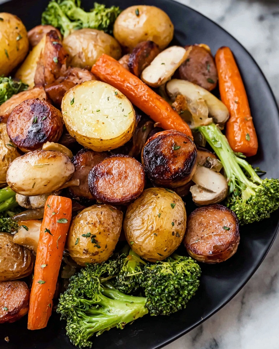 One Pan Baked Italian Sausage and Veggies Recipe - Recipe Image
