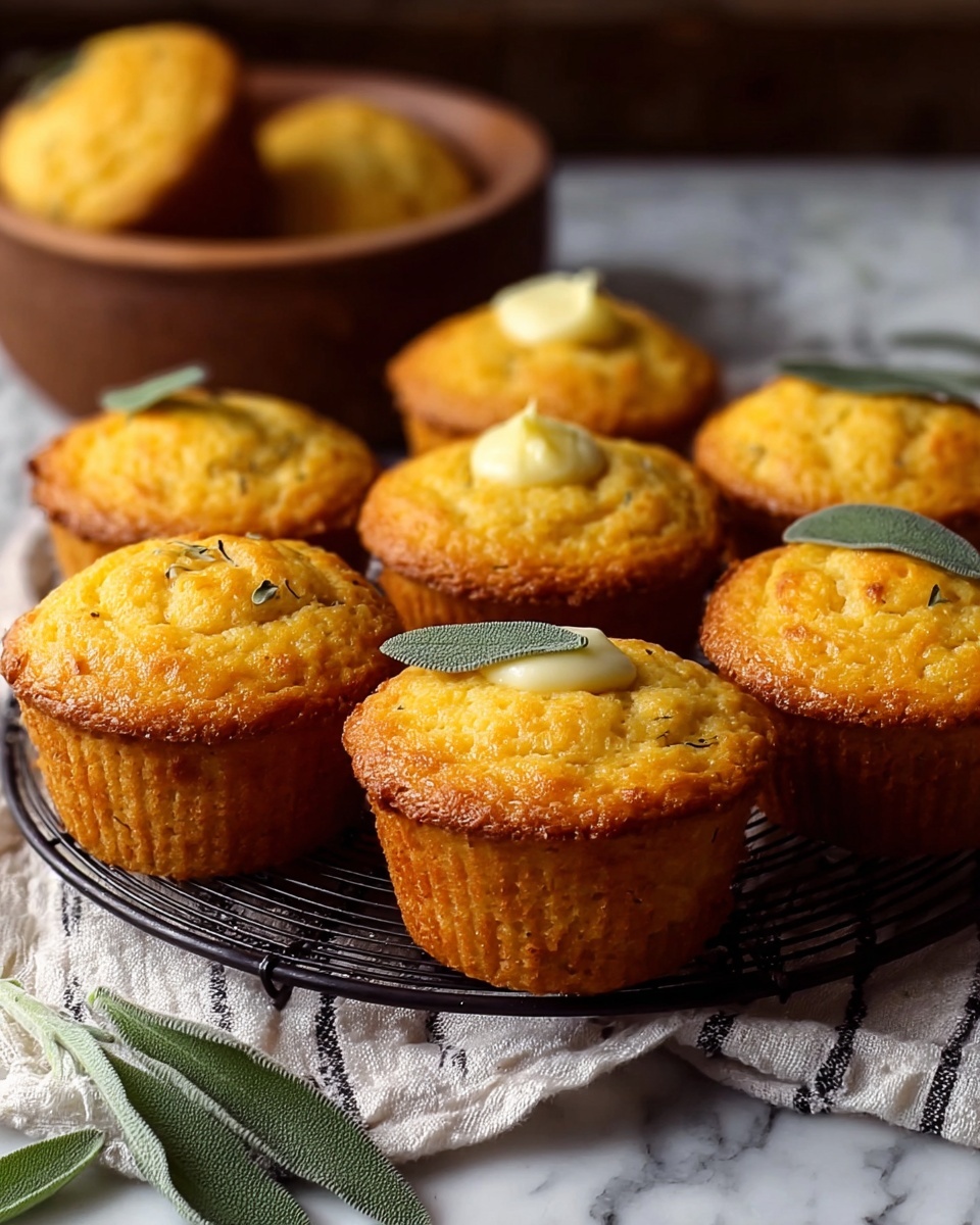 Cheddar Apple Cornbread Muffins with Maple Sage Butter Recipe - Recipe Image