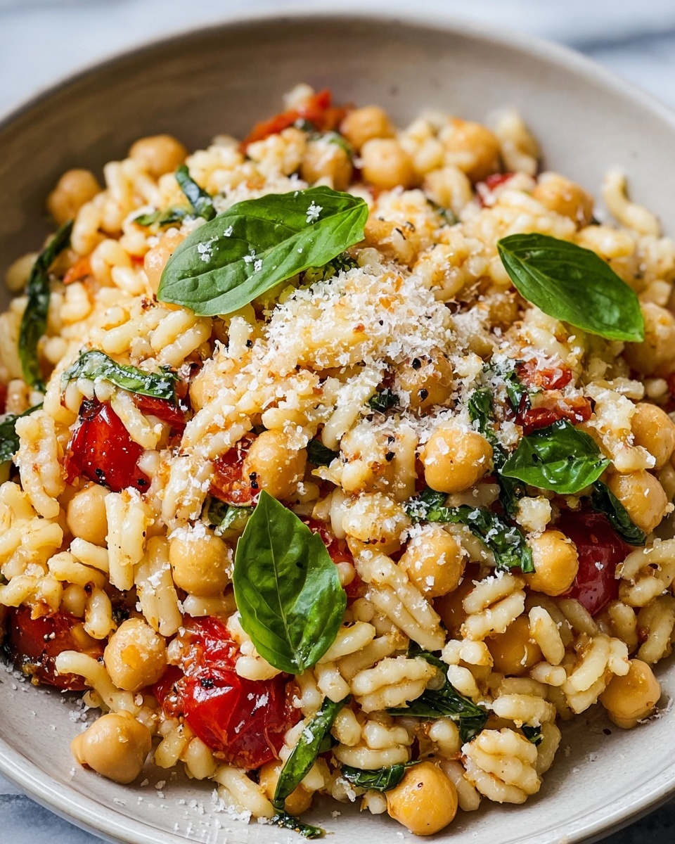 Creamy Tuscan Chickpeas & Orzo Recipe - Recipe Image