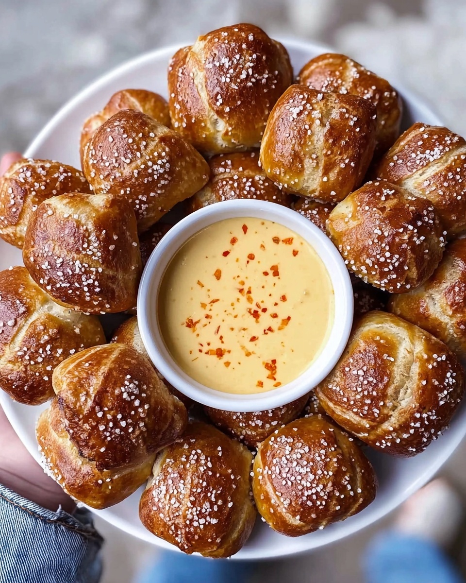 Soft Pretzel Bites with Vegan Cheese Sauce Recipe - Recipe Image