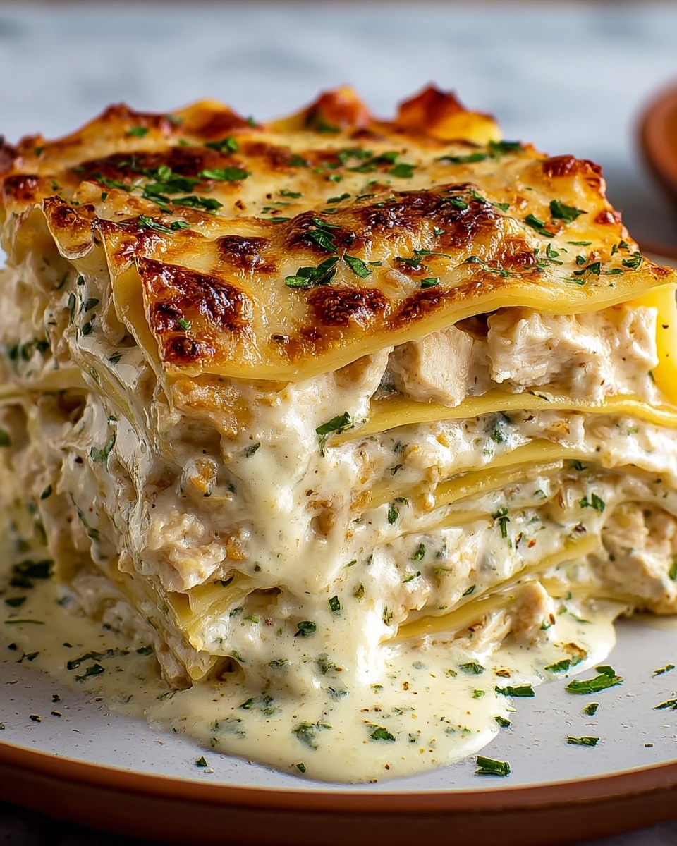 Creamy Chicken Lasagna with White Sauce Recipe - Recipe Image