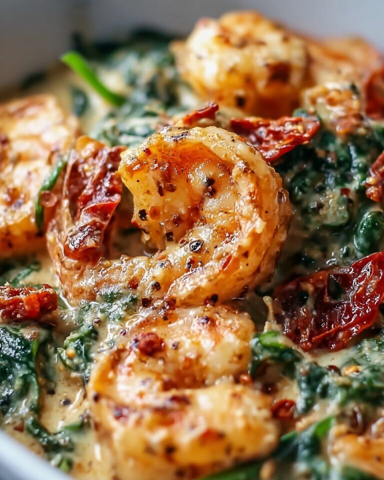 Creamy Sun-Dried Tomato Shrimp with Spinach Pasta Recipe
