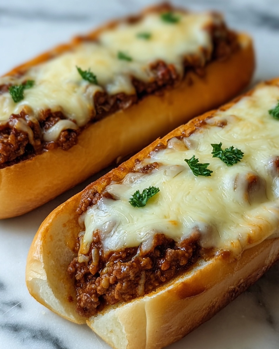 Cheesy Garlic Bread Sloppy Joes Recipe - Recipe Image