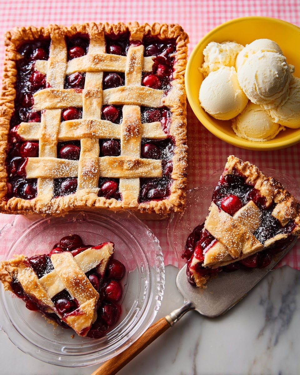 Cherry & Soured Cream Slab Pie Recipe - Recipe Image