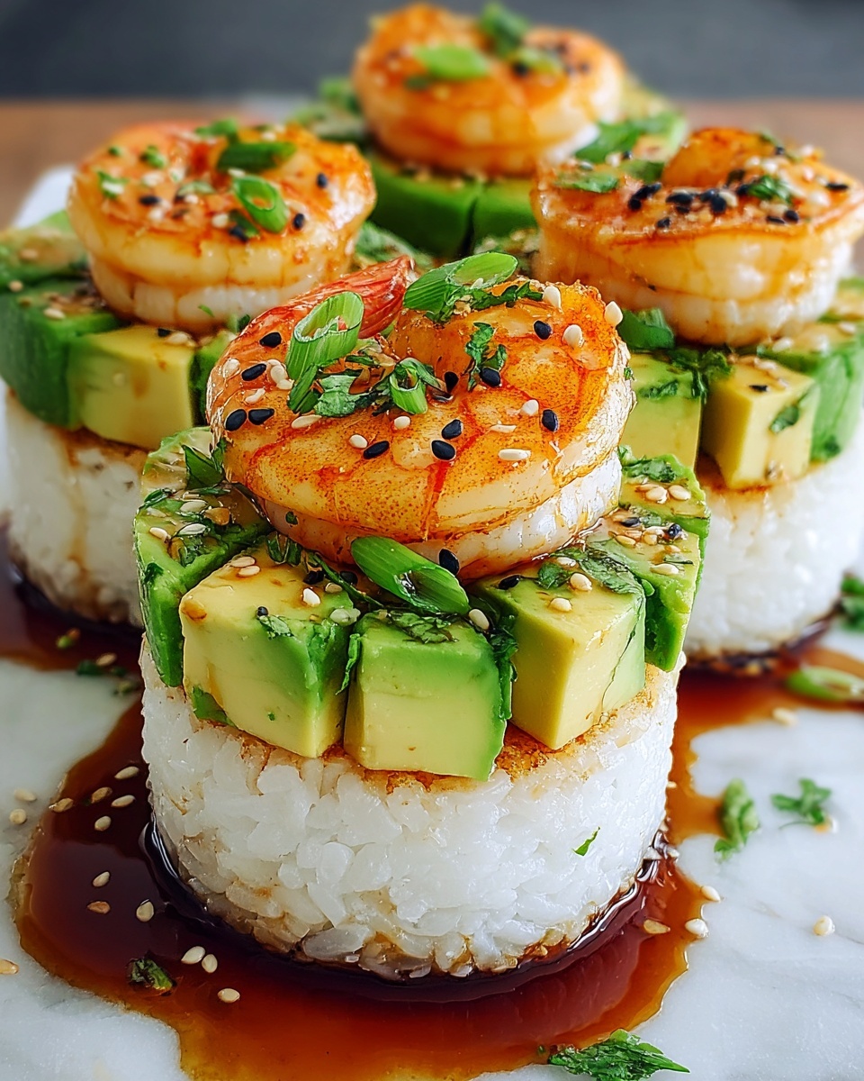 Spicy Shrimp Sushi Stacks Recipe - Recipe Image