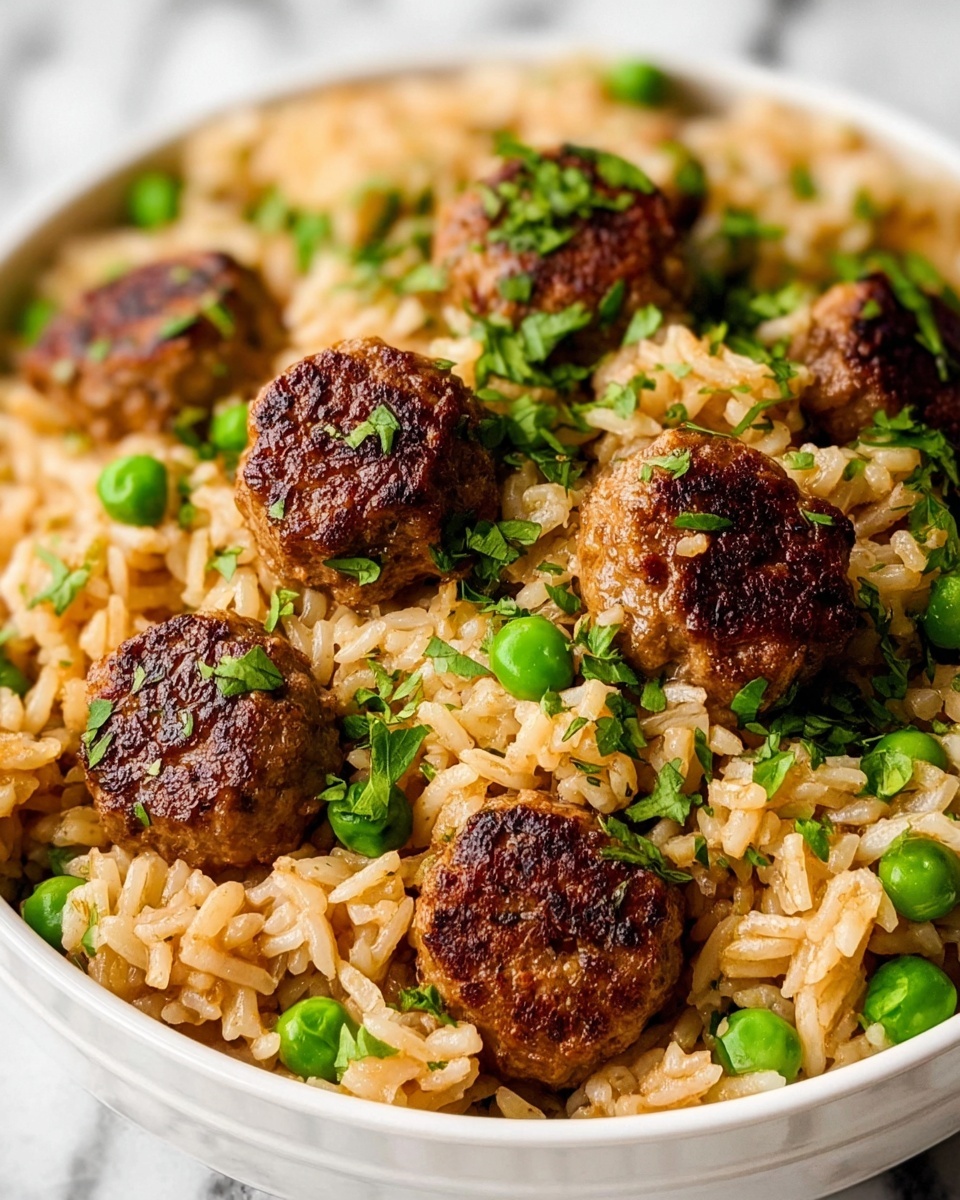 Meatballs and Rice in Tomato Sauce Recipe - Recipe Image