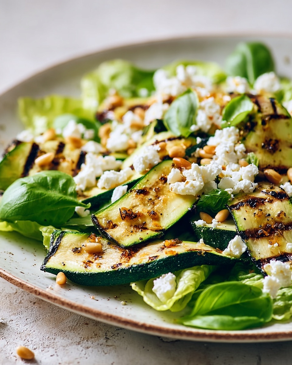 Little Gem, Griddled Courgette & Feta Shake-Up Salad Recipe - Recipe Image