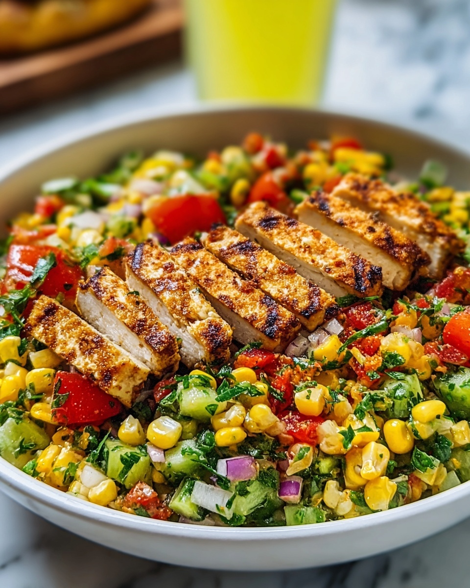 Grilled Mexican Corn Chicken Salad Recipe - Recipe Image