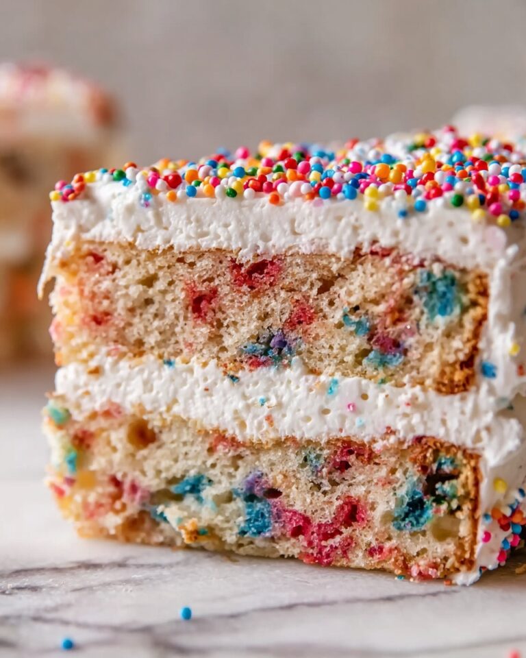 Funfetti Flag Cake with Whipped Cream and Fresh Berries Recipe