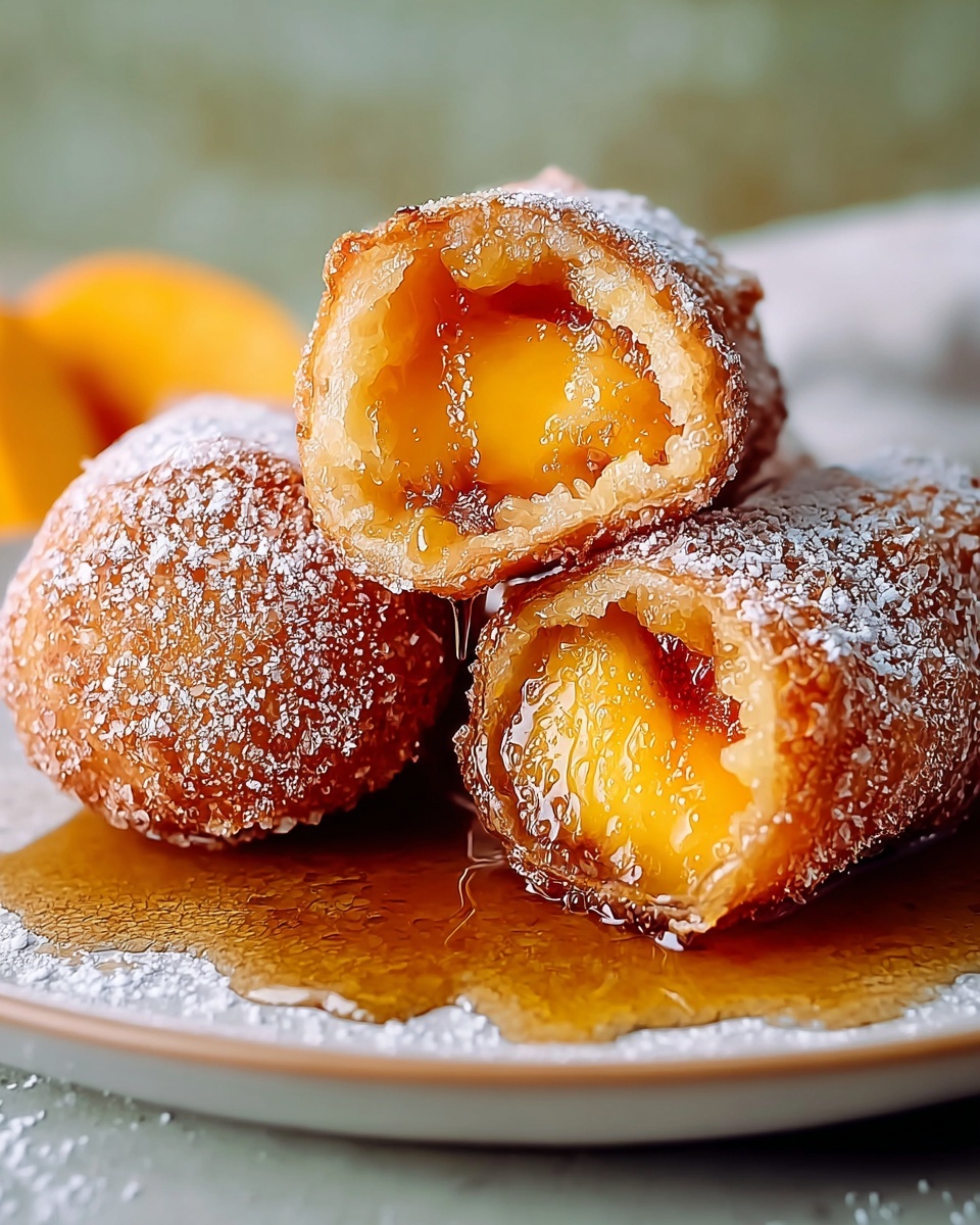 Peach Cobbler Egg Rolls Recipe - Recipe Image