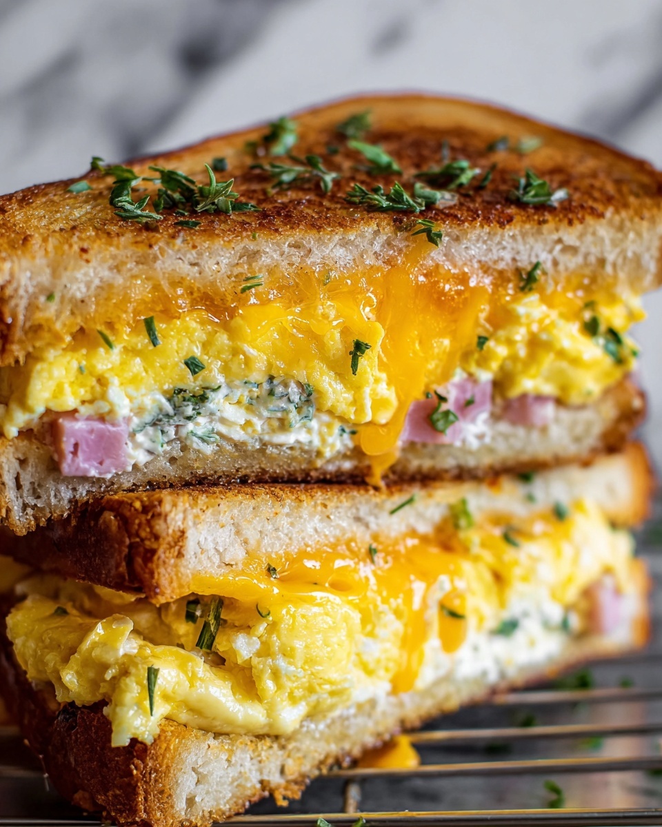 Spicy Cheddar & Cream Cheese Egg Sandwich Recipe - Recipe Image