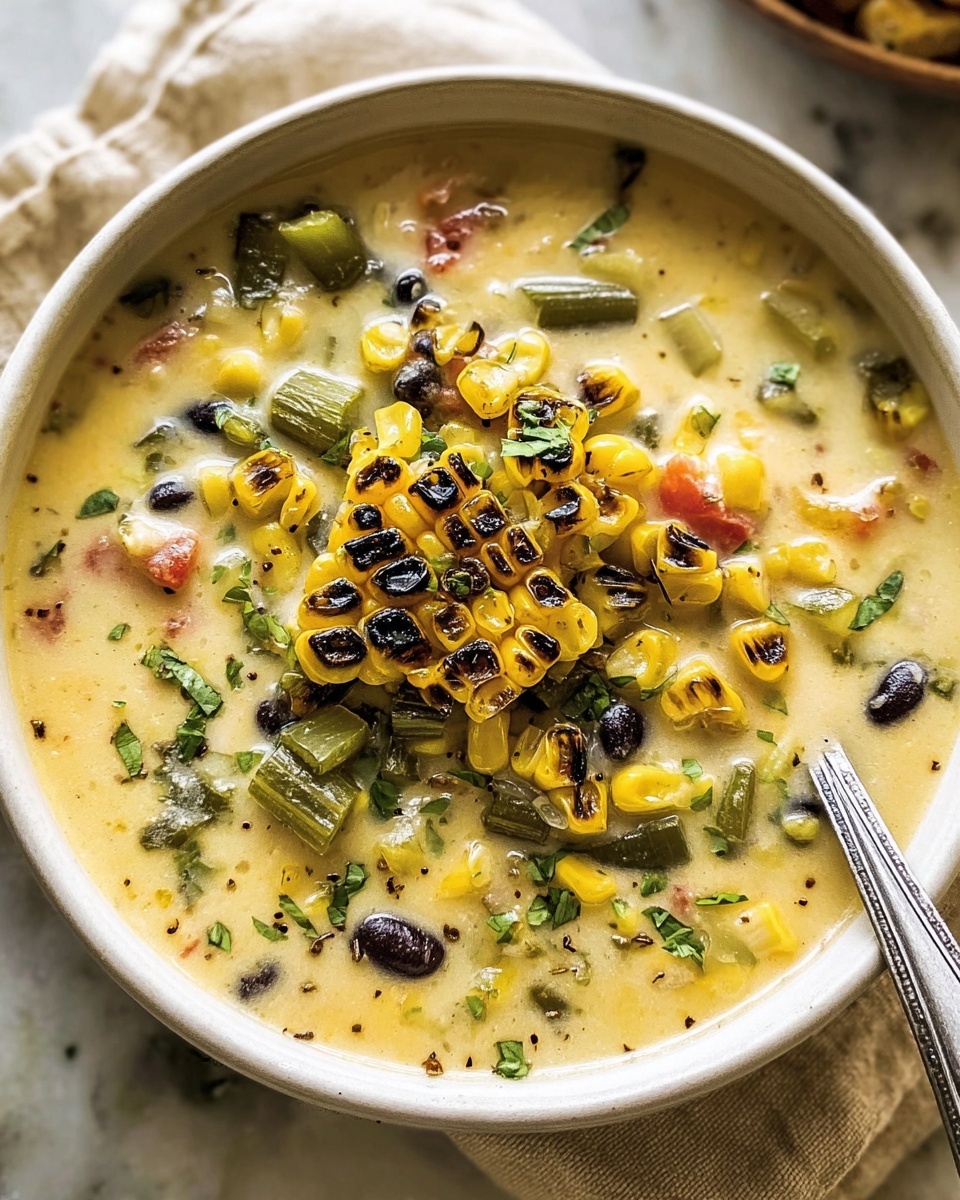 Roasted Poblano Corn Chowder for a Cozy Meal Recipe - Recipe Image