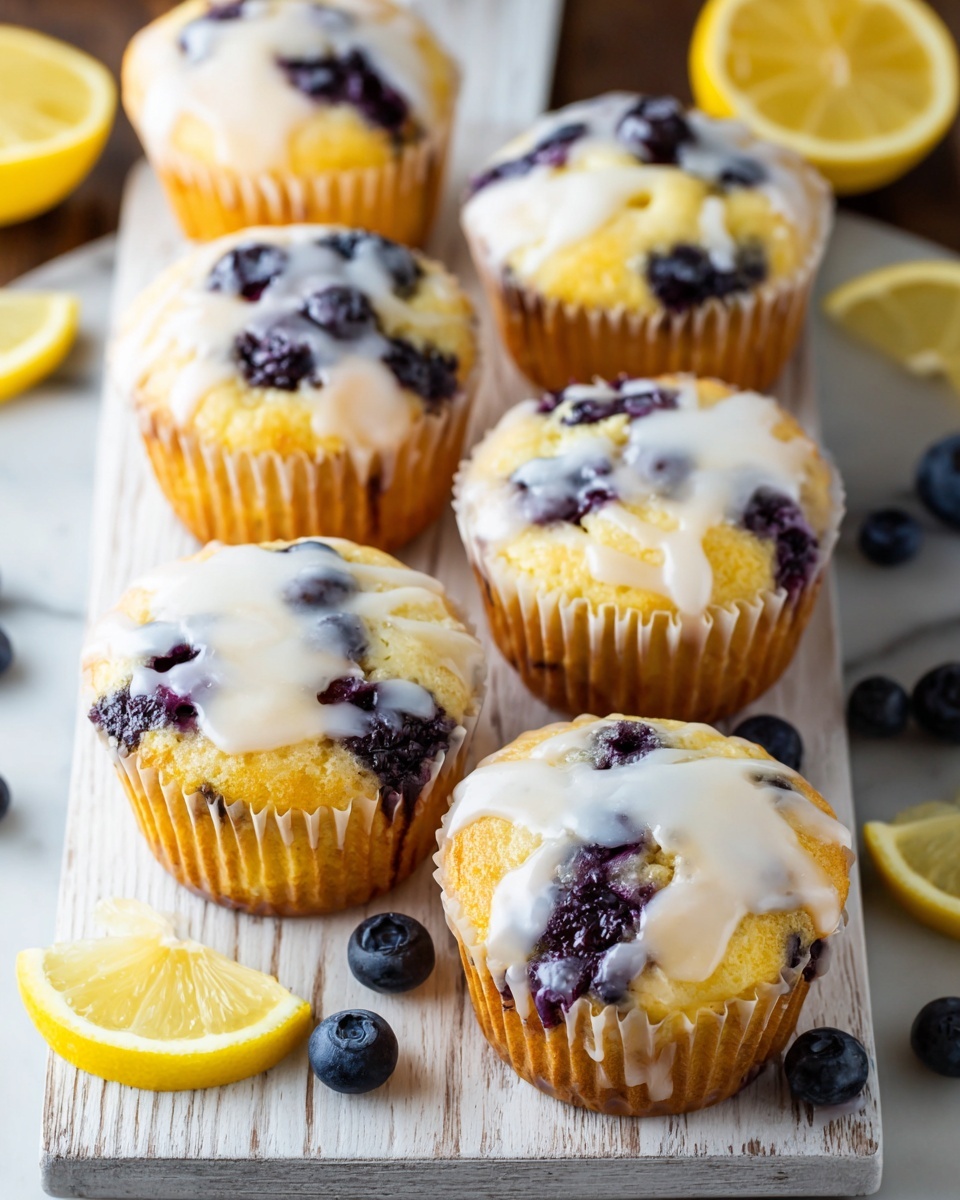 Blueberry Muffins with Lemon Glaze Recipe - Recipe Image