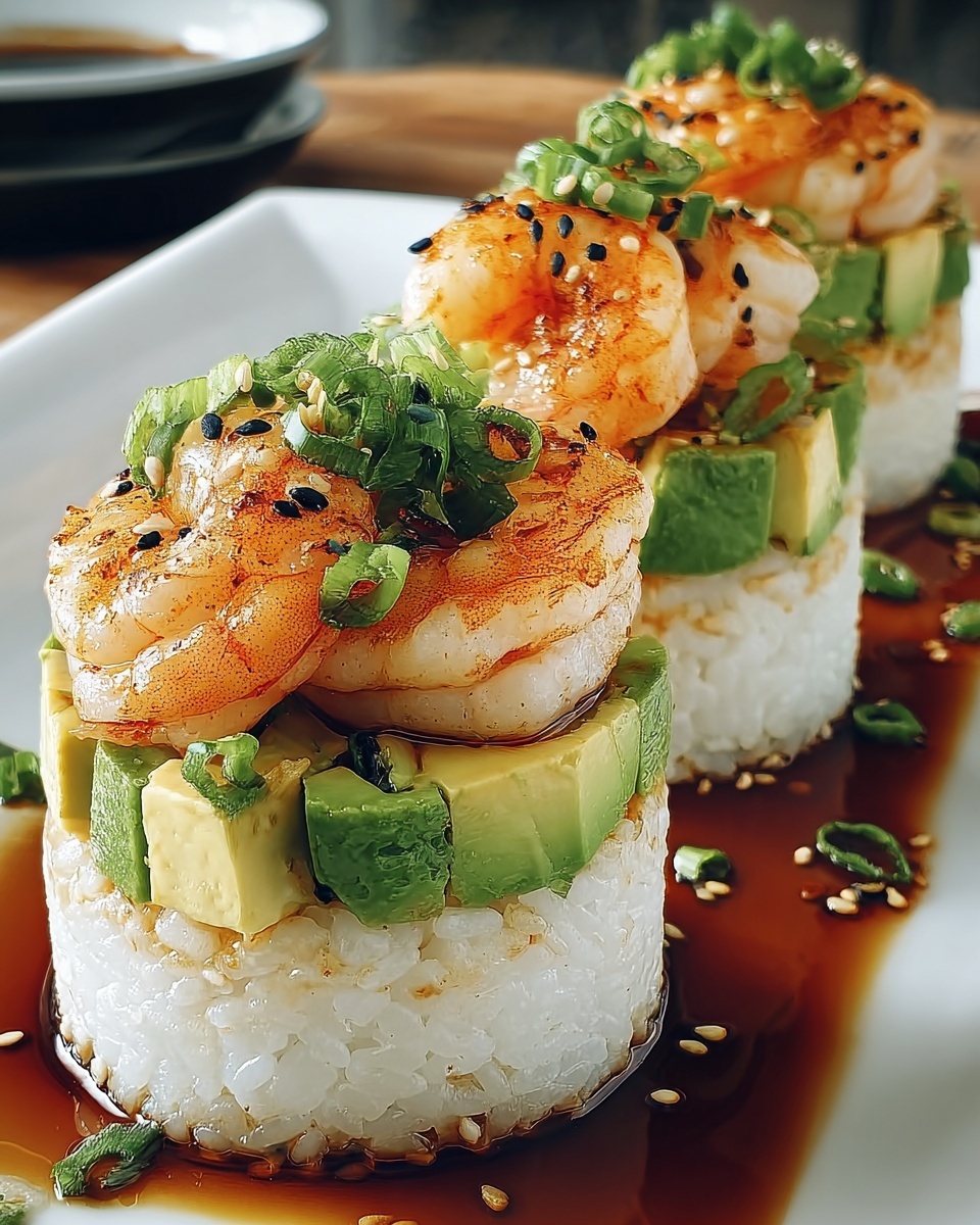Spicy Shrimp Sushi Stacks Recipe - Recipe Image
