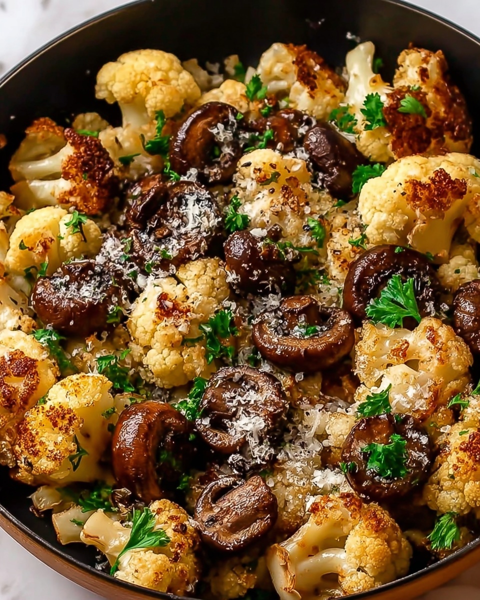 Garlic Cauliflower Mushroom Skillet Recipe - Recipe Image