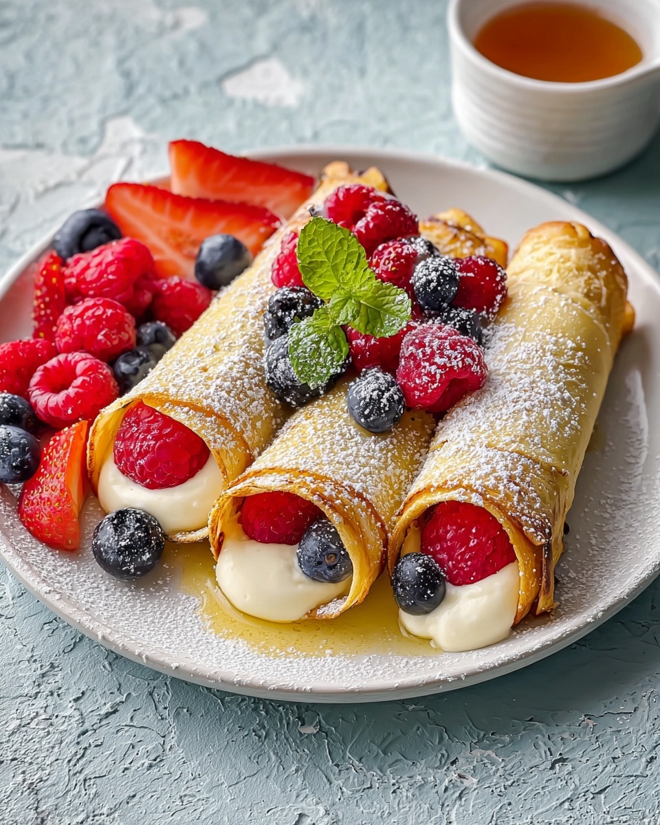 French Toast Roll-Ups with Cream Cheese and Berries Recipe - Recipe Image
