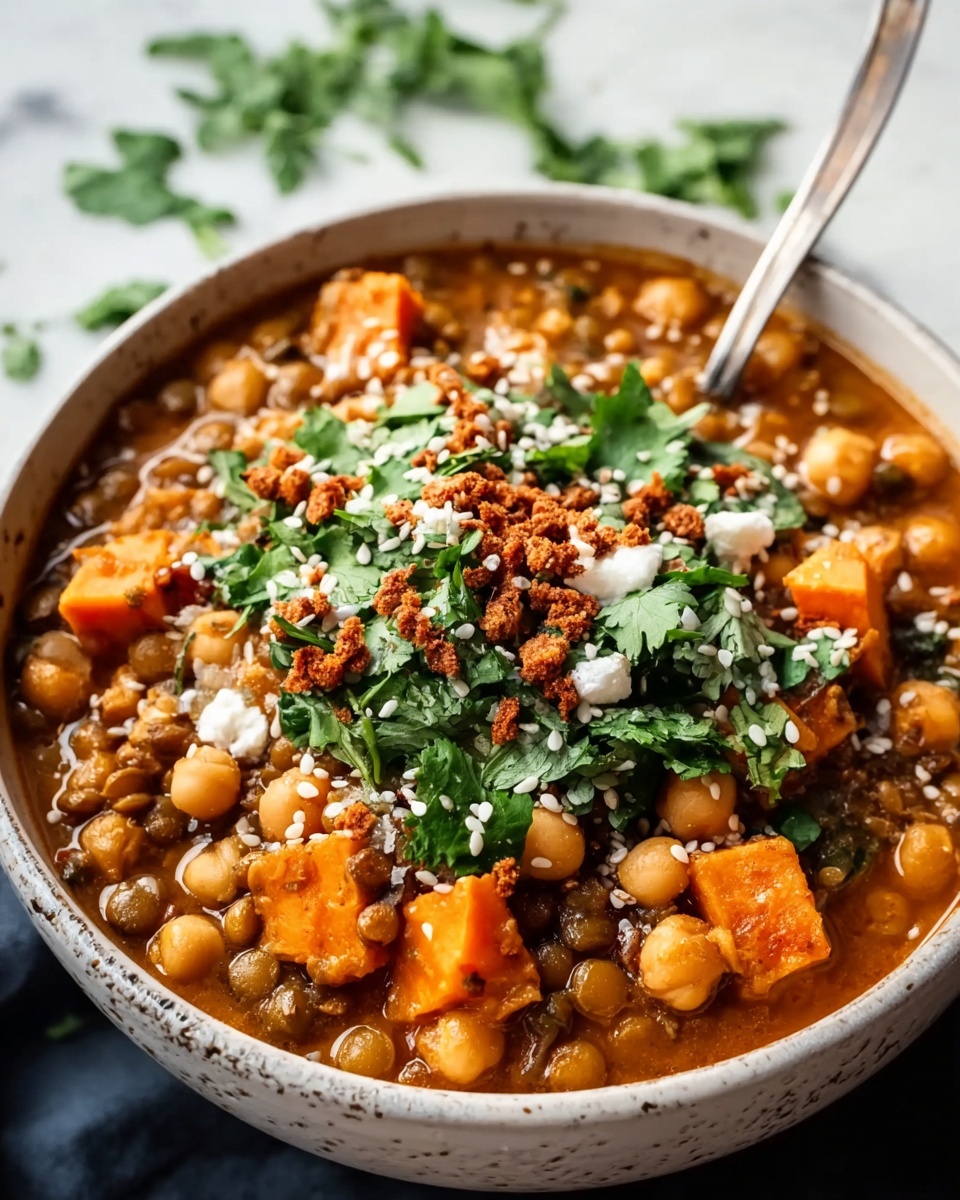 Sweet Potato Lentil Curry with Crispy Sesame Chickpeas Recipe - Recipe Image