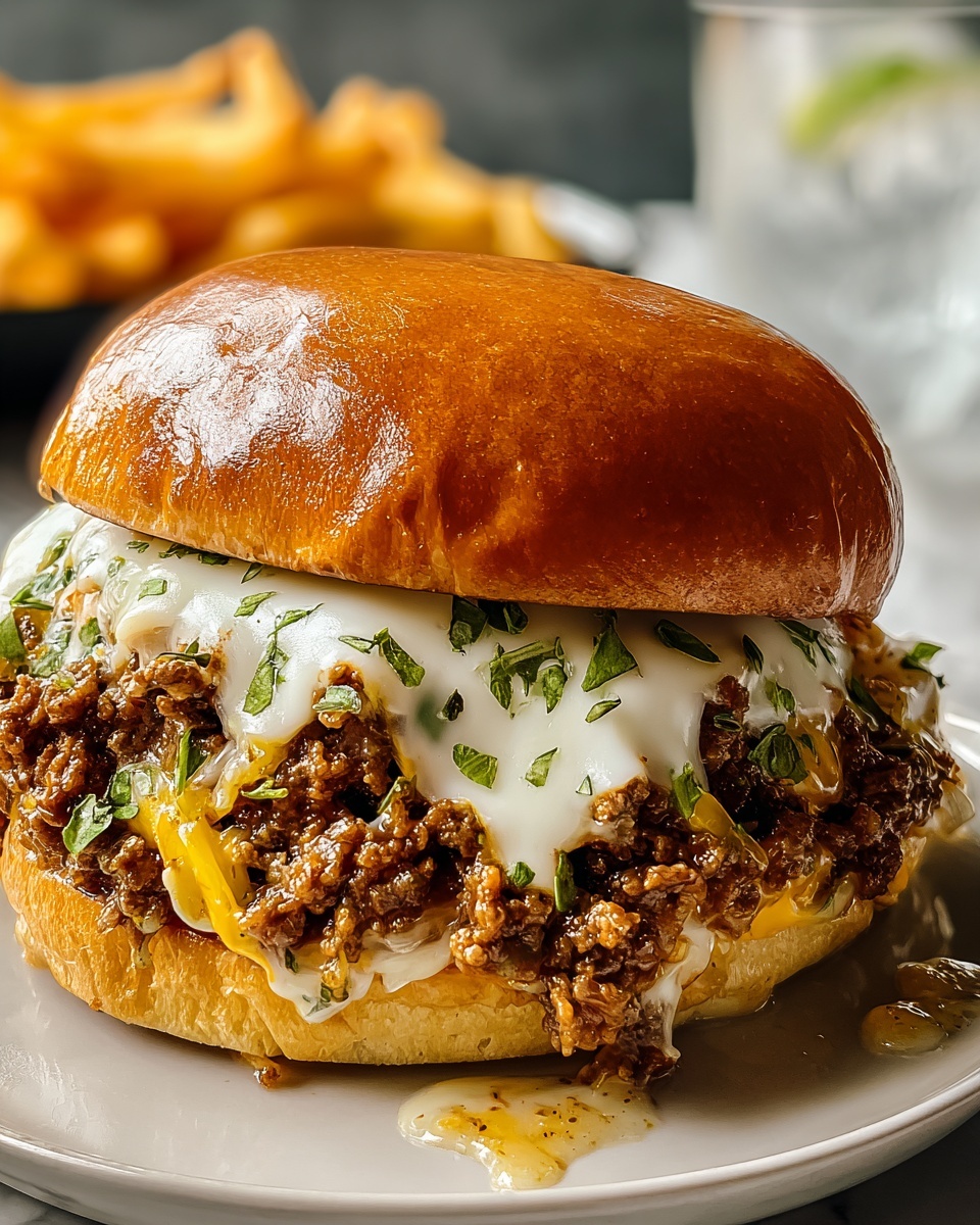 Philly Cheese Steak Sloppy Joes Recipe - Recipe Image