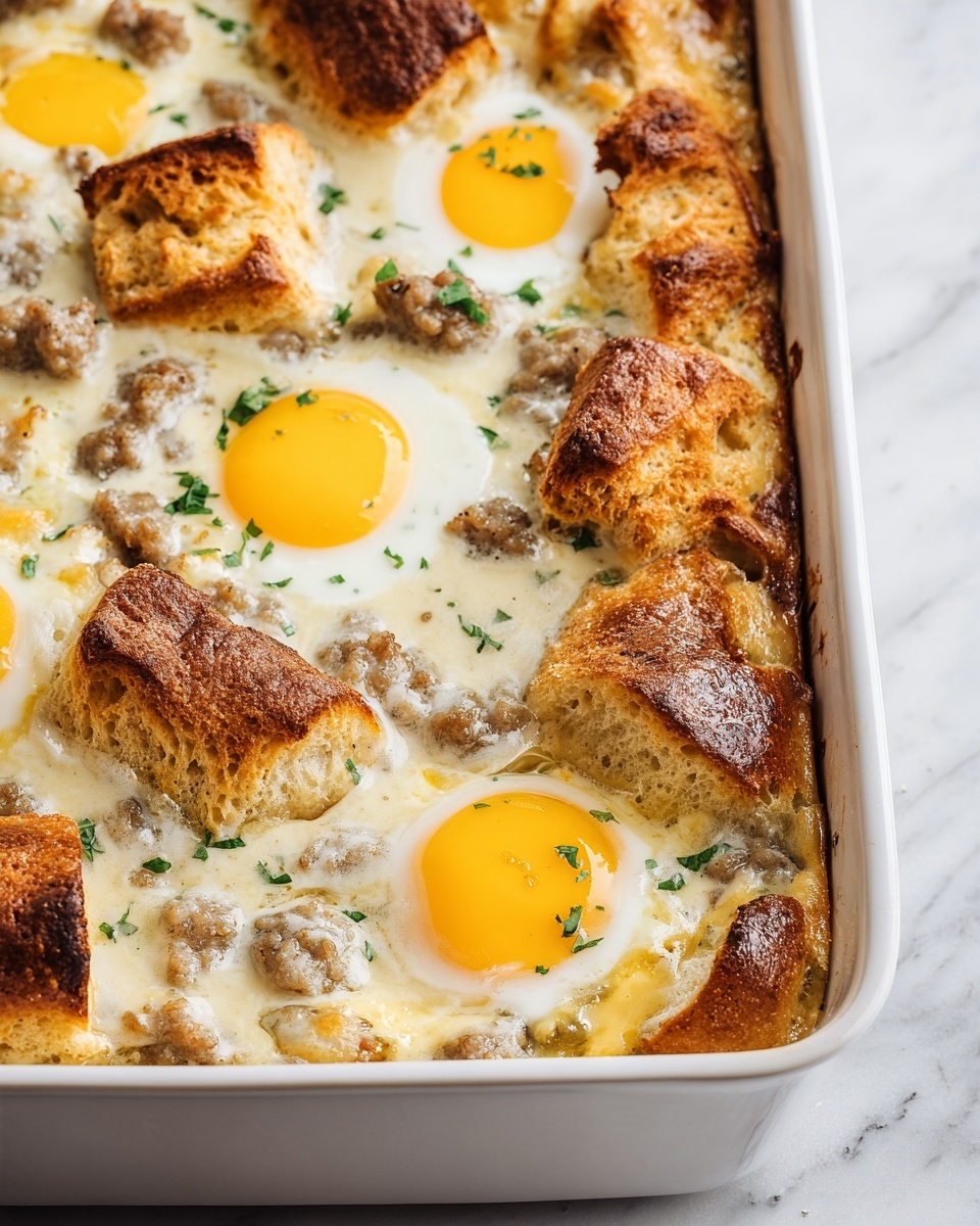 Biscuits and Gravy Breakfast Casserole Recipe - Recipe Image