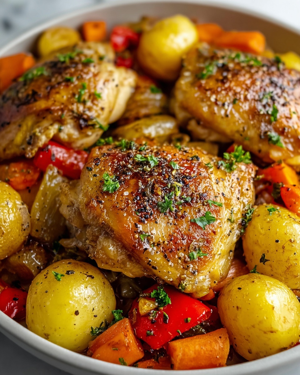 Honey Mustard Glazed Chicken with Roasted Vegetables Recipe - Recipe Image