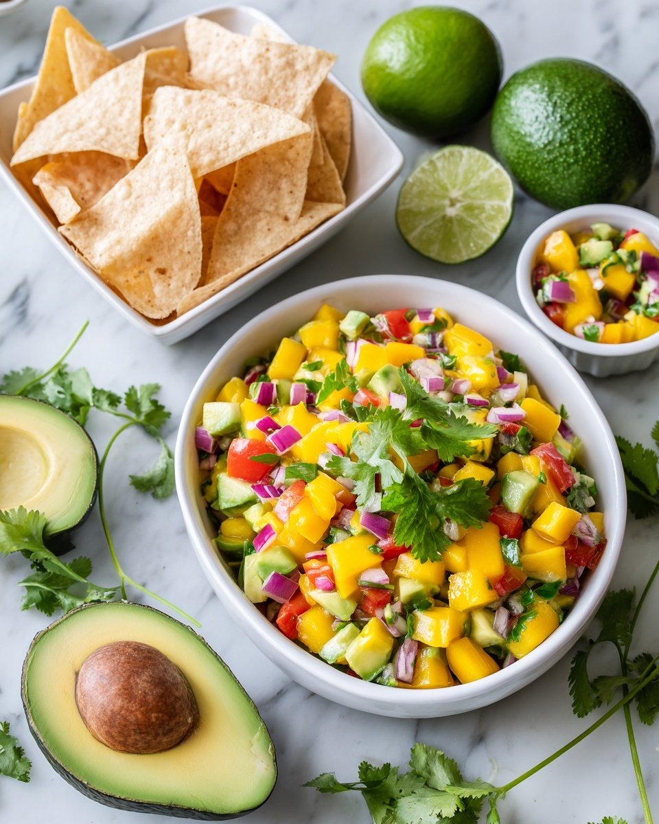 Mango Avocado Salsa with Tortilla Chips Recipe - Recipe Image