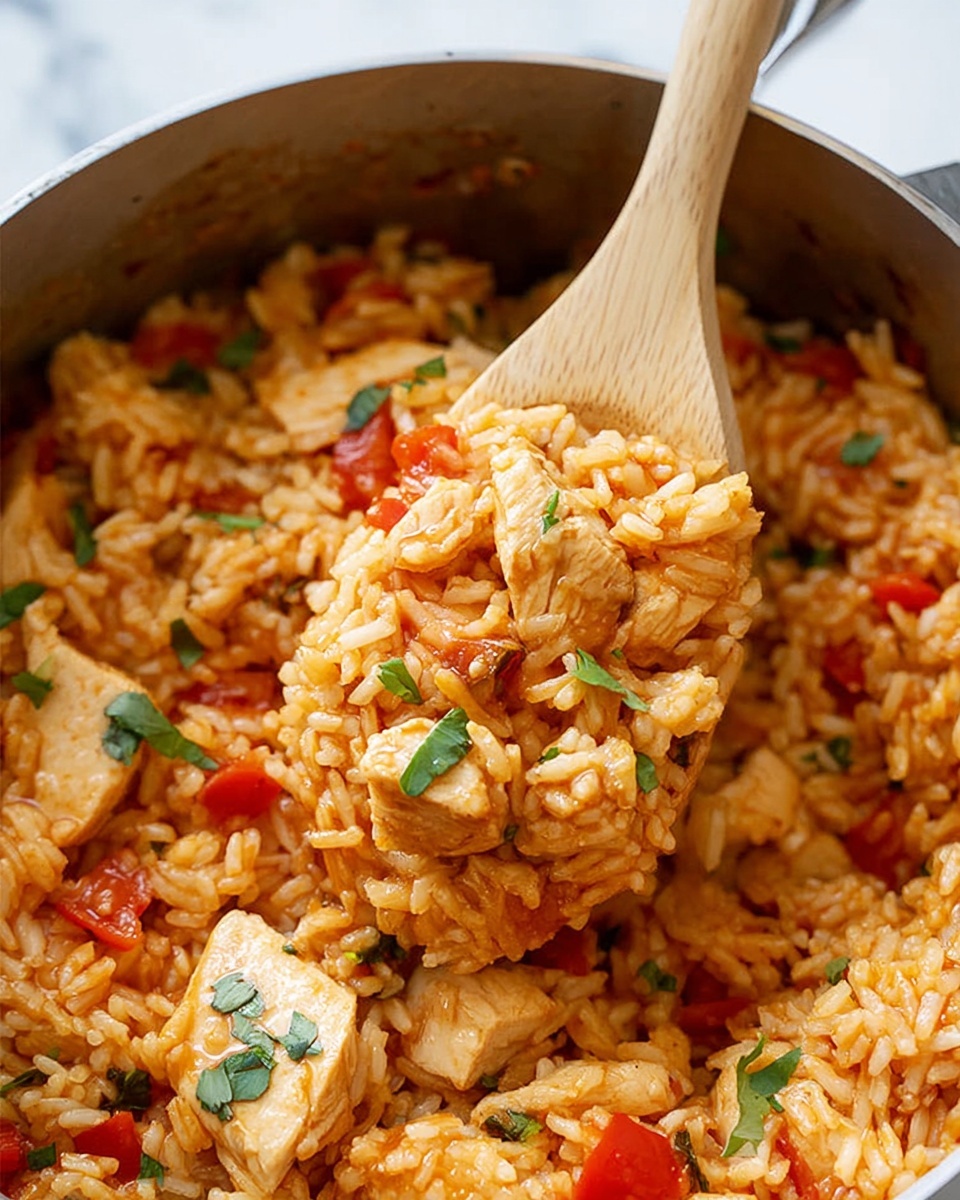 Easy One Pot Queso Chicken and Rice Recipe - Recipe Image