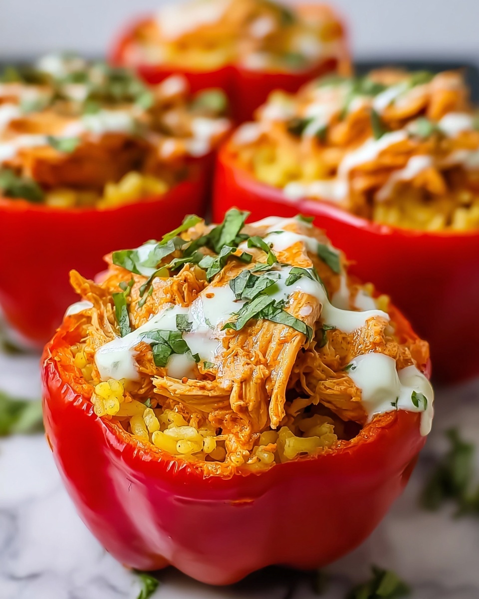 Spicy Buffalo Chicken Stuffed Peppers Recipe - Recipe Image