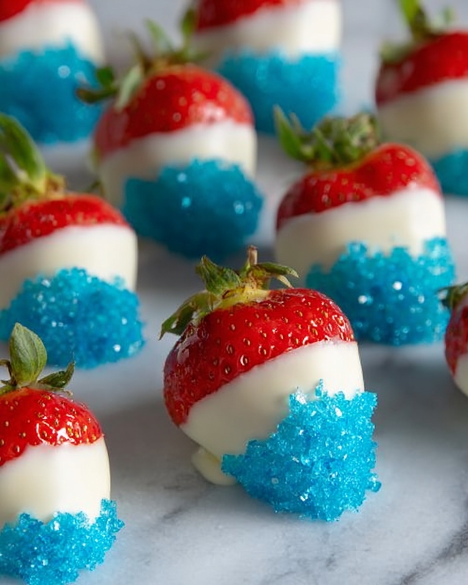 Red, White & Blue Chocolate Covered Strawberries Recipe - Recipe Image