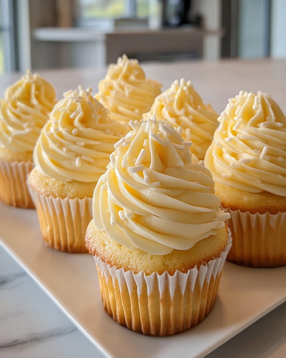 Lemon Vanilla Cupcakes with Lemon Buttercream Frosting Recipe - Recipe Image