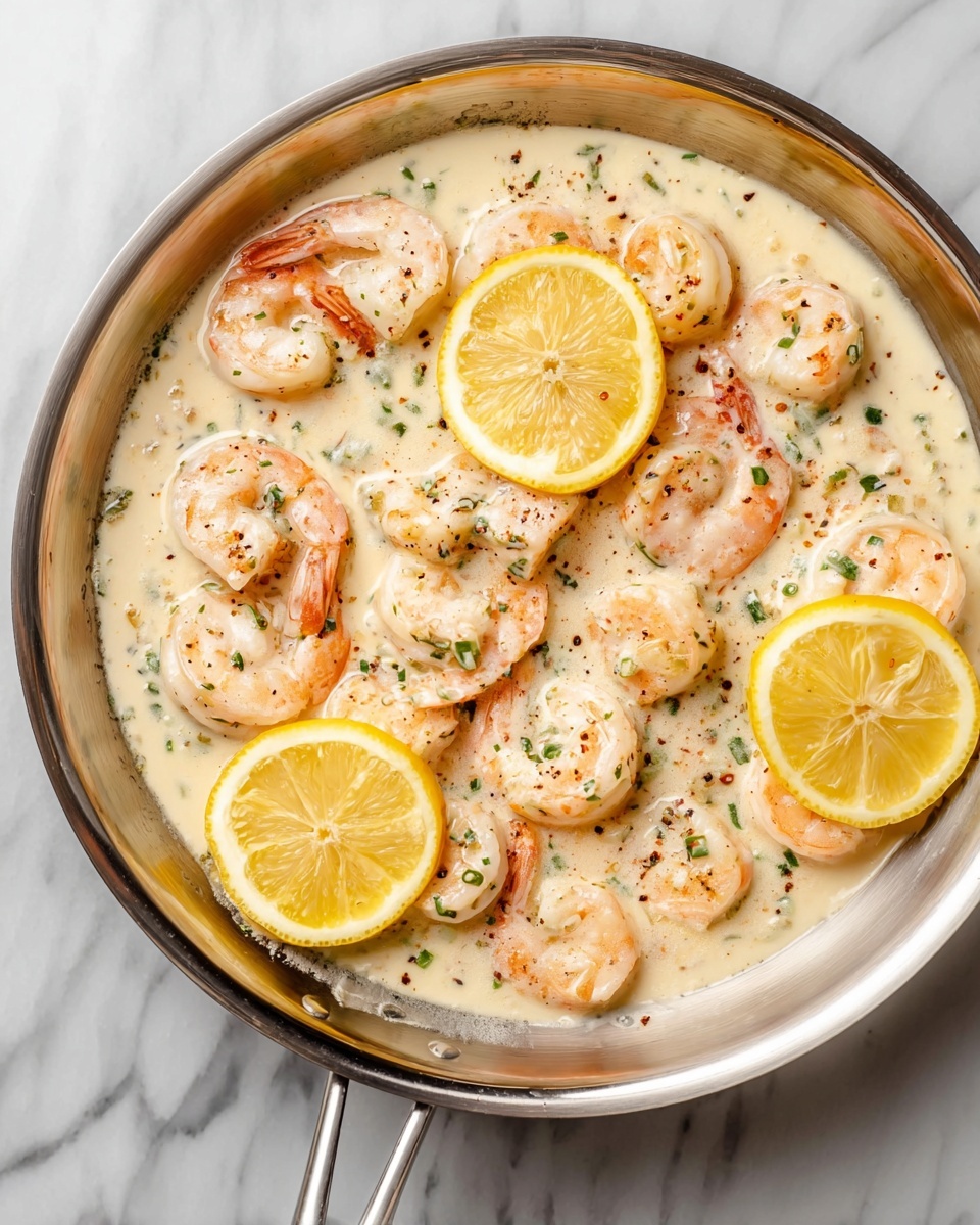 Creamy Lemon Garlic Parmesan Shrimp Recipe - Recipe Image