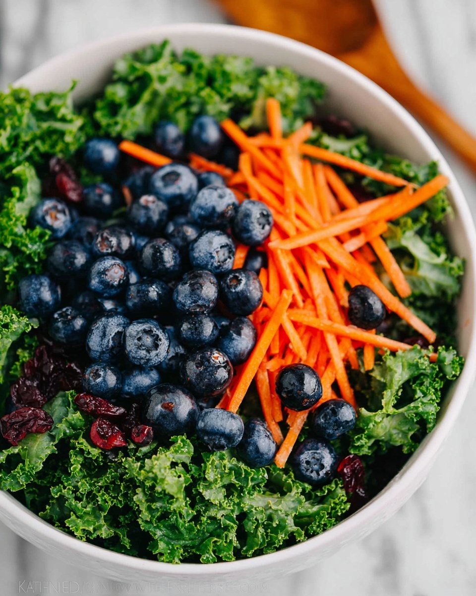 Kale Salad with Blueberries and Craisins Recipe - Recipe Image