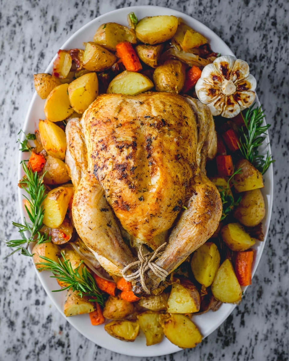 Juicy Roast Chicken and Vegetables Recipe - Recipe Image