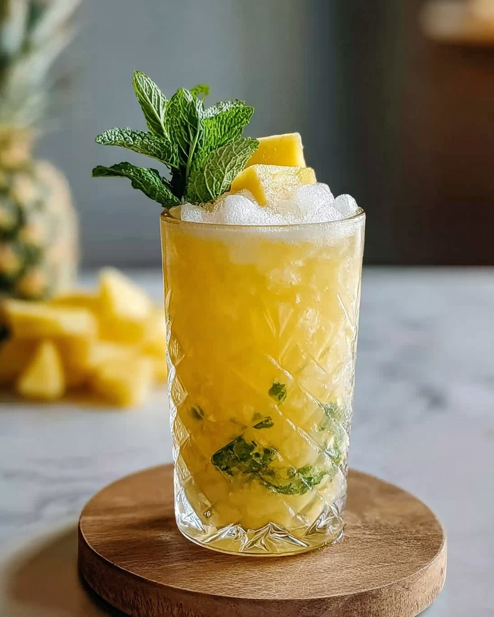 Refreshing Pineapple Coconut Mojito Mocktail Recipe - Recipe Image