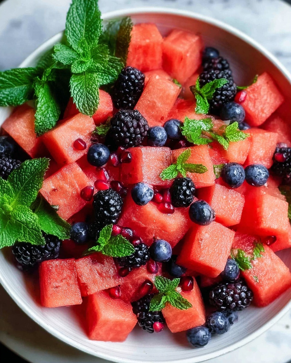 Refreshingly Delicious Berry Watermelon Fruit Salad Recipe - Recipe Image