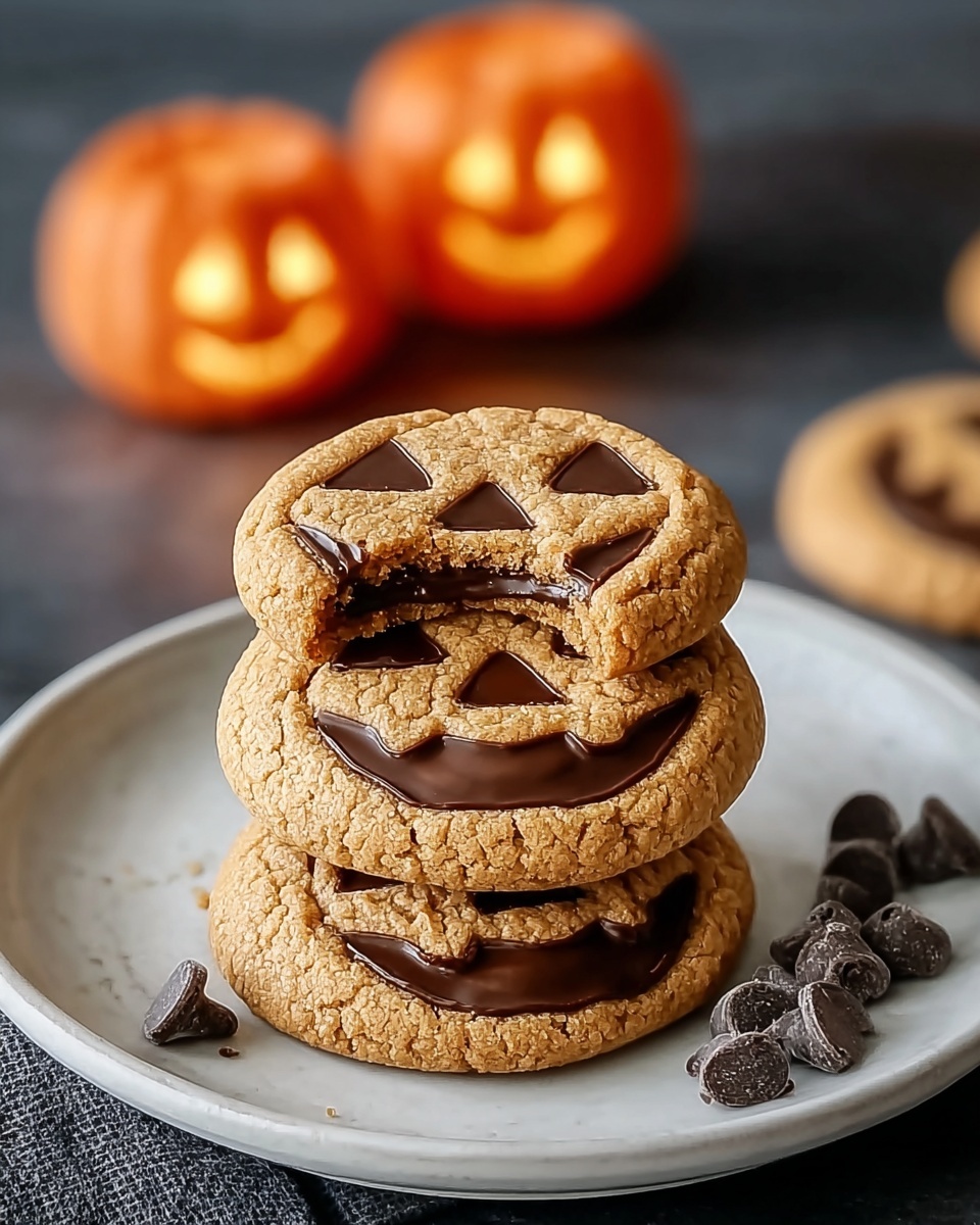Spooky and Sweet Chocolate Filled Jack Lantern Cookies: A Must-Try Halloween Treat Recipe - Recipe Image