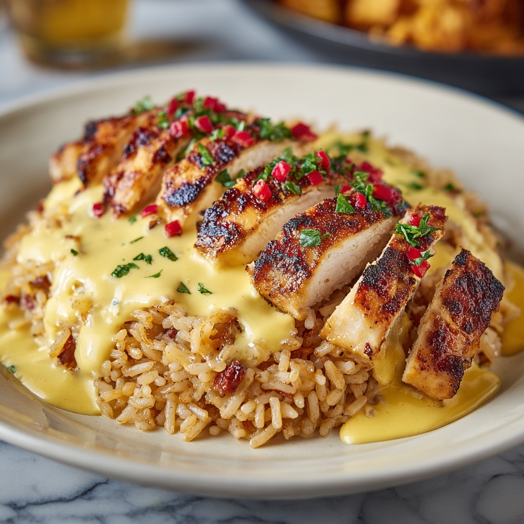Cheesy Chicken & Rice Plate Recipe - Recipe Image