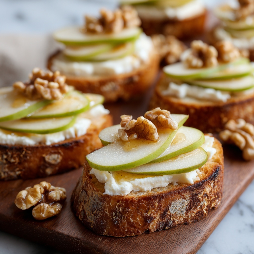 Spiced Pear & Goat Cheese Crostini Recipe - Recipe Image
