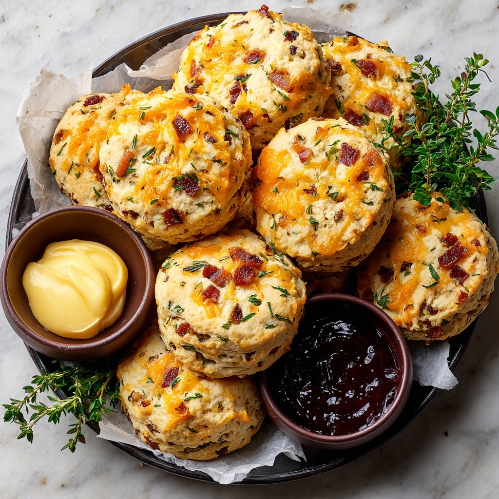 Savory Cheddar Bacon and Herb Parmesan Scones Recipe - Recipe Image
