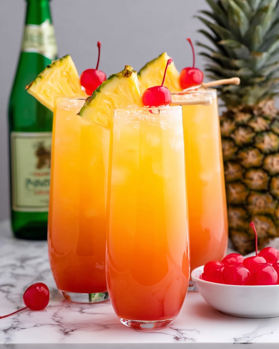 Pineapple Upside Down Mimosas Recipe - Recipe Image
