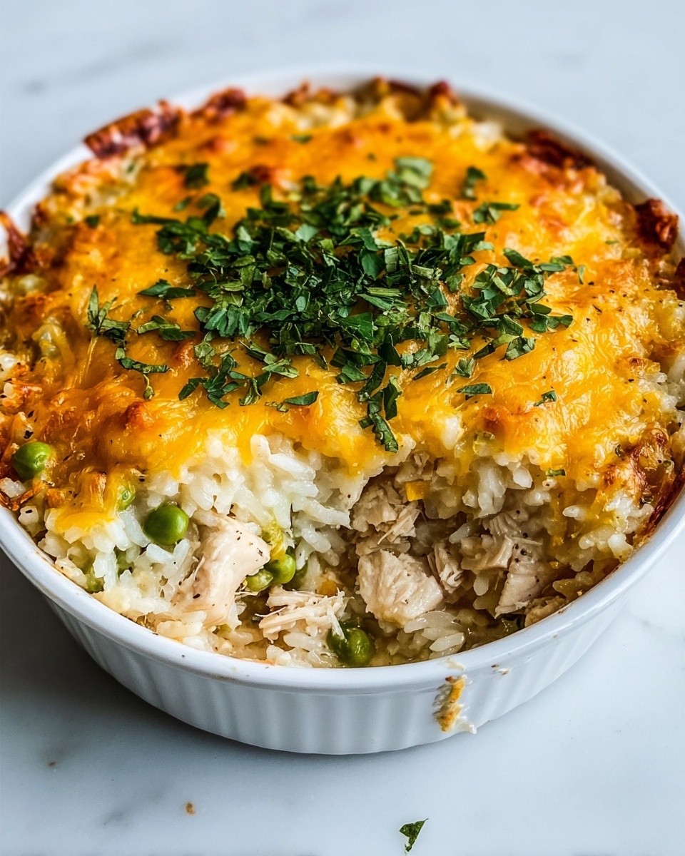 Cheesy Chicken and Rice Casserole Made From Scratch Recipe - Recipe Image