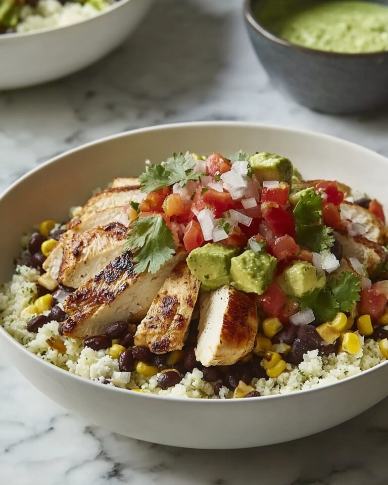 Simple Cauliflower Rice Chicken Burrito Bowls Recipe