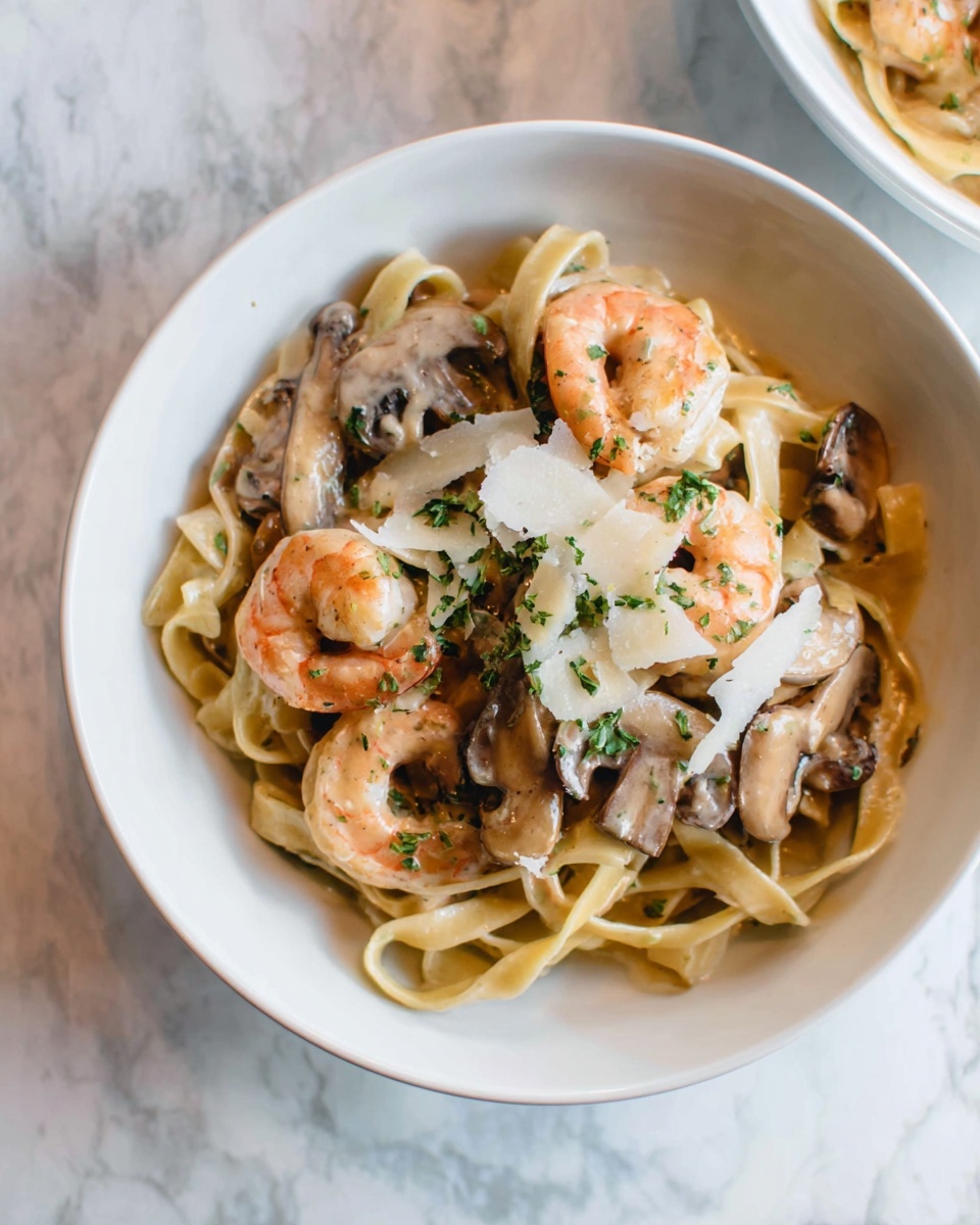 Shrimp and Mushroom Pasta Recipe - Recipe Image