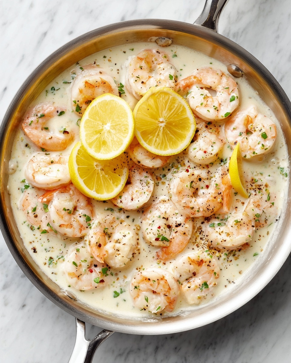 Creamy Lemon Garlic Parmesan Shrimp Recipe - Recipe Image