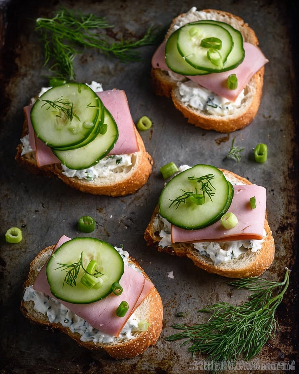 Kielbasa and Cucumber Crostini: Elegant Canapé Roundup Recipe - Recipe Image