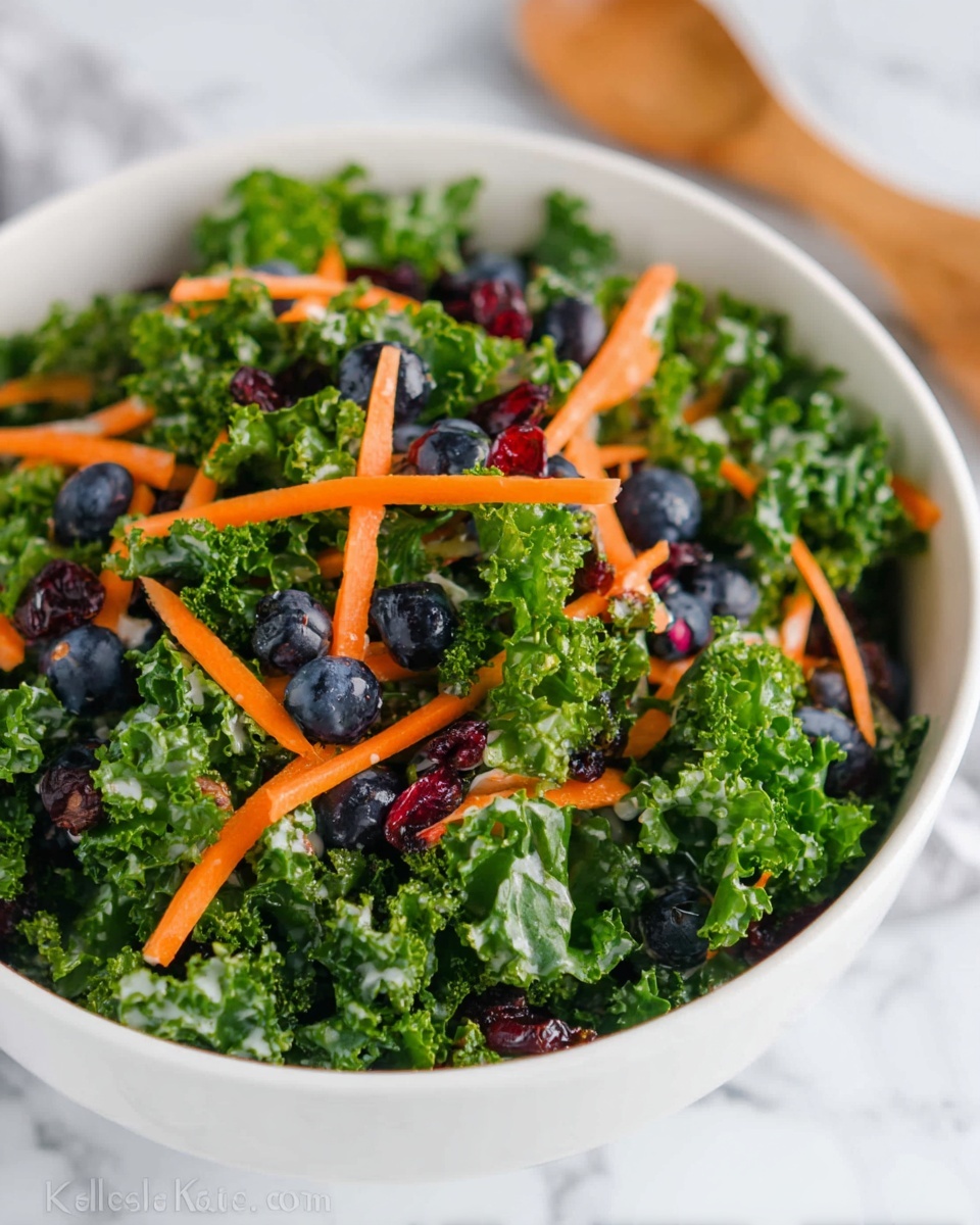 Kale Salad with Blueberries and Craisins Recipe - Recipe Image