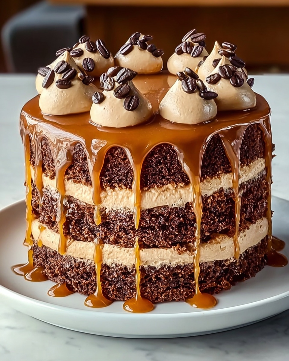 Decadent Gooey Coffee Caramel Cake Recipe - Recipe Image