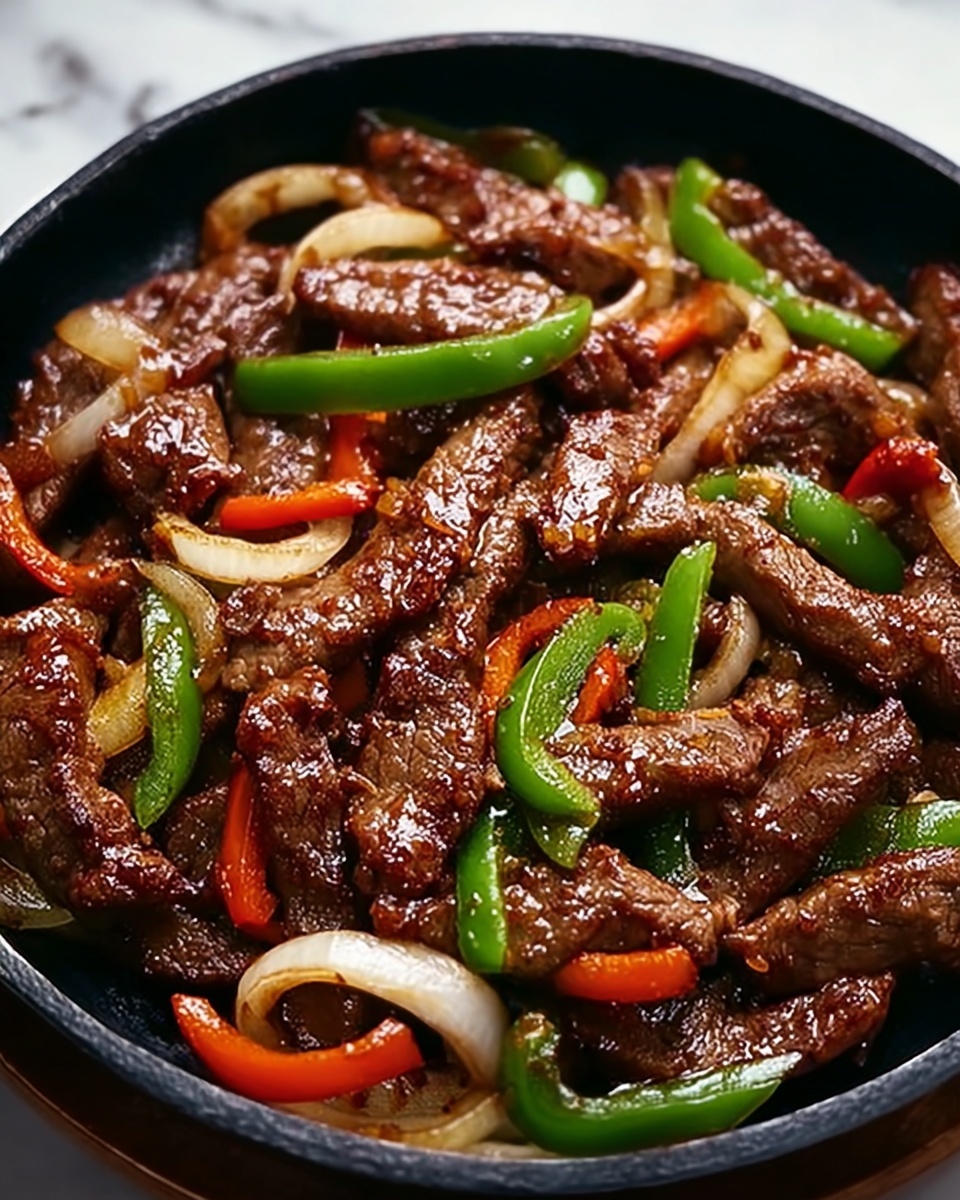 Flavor-Packed Chinese Pepper Steak with Onions Recipe - Recipe Image