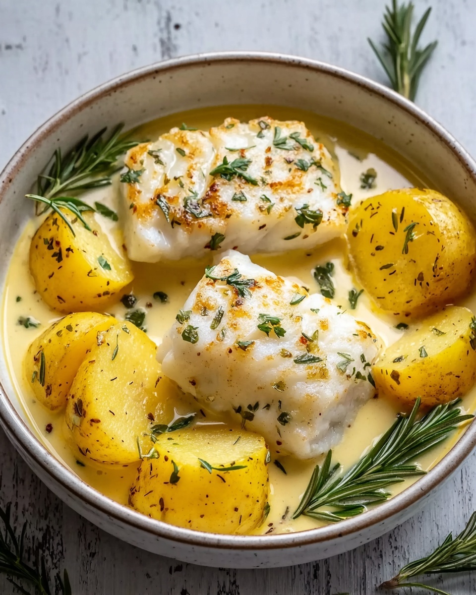 Cod and Potatoes in Rosemary Cream Recipe - Recipe Image
