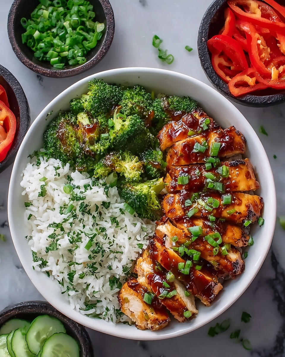 Honey Garlic Chicken Rice Bowls Recipe - Recipe Image
